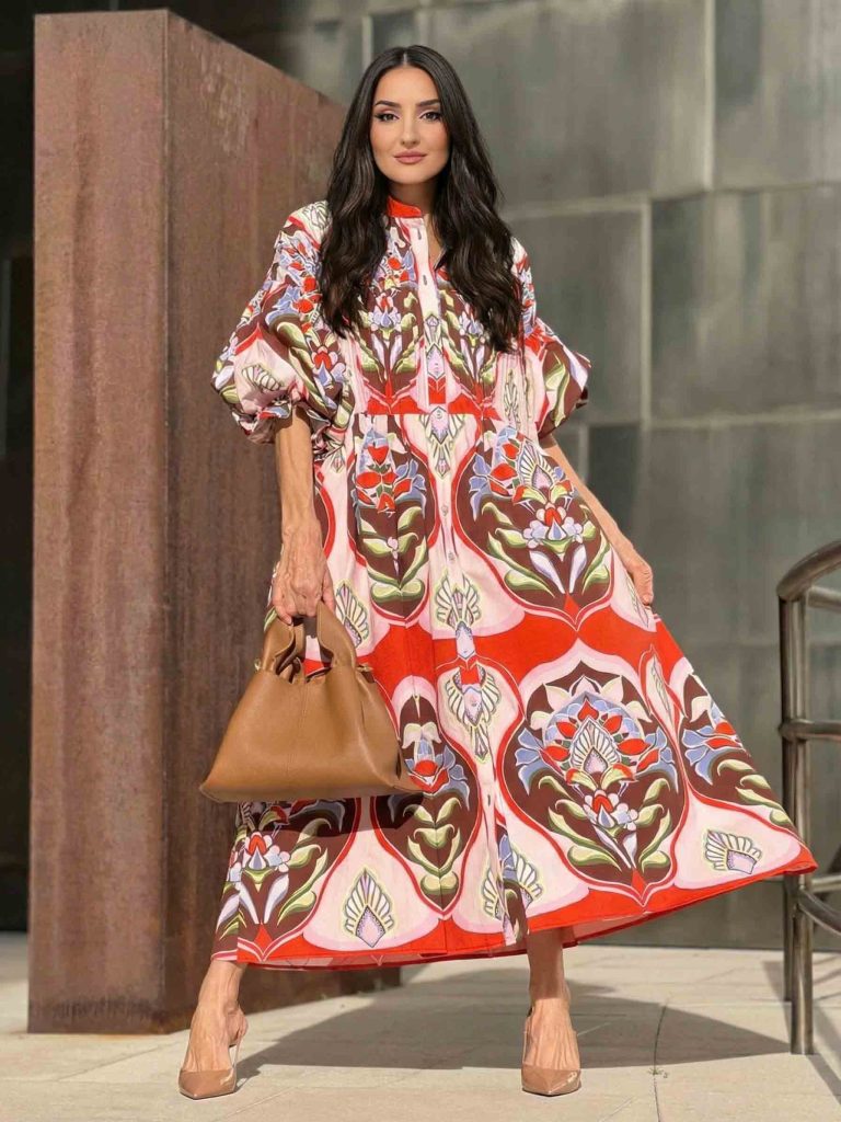 Printed Midi Dress