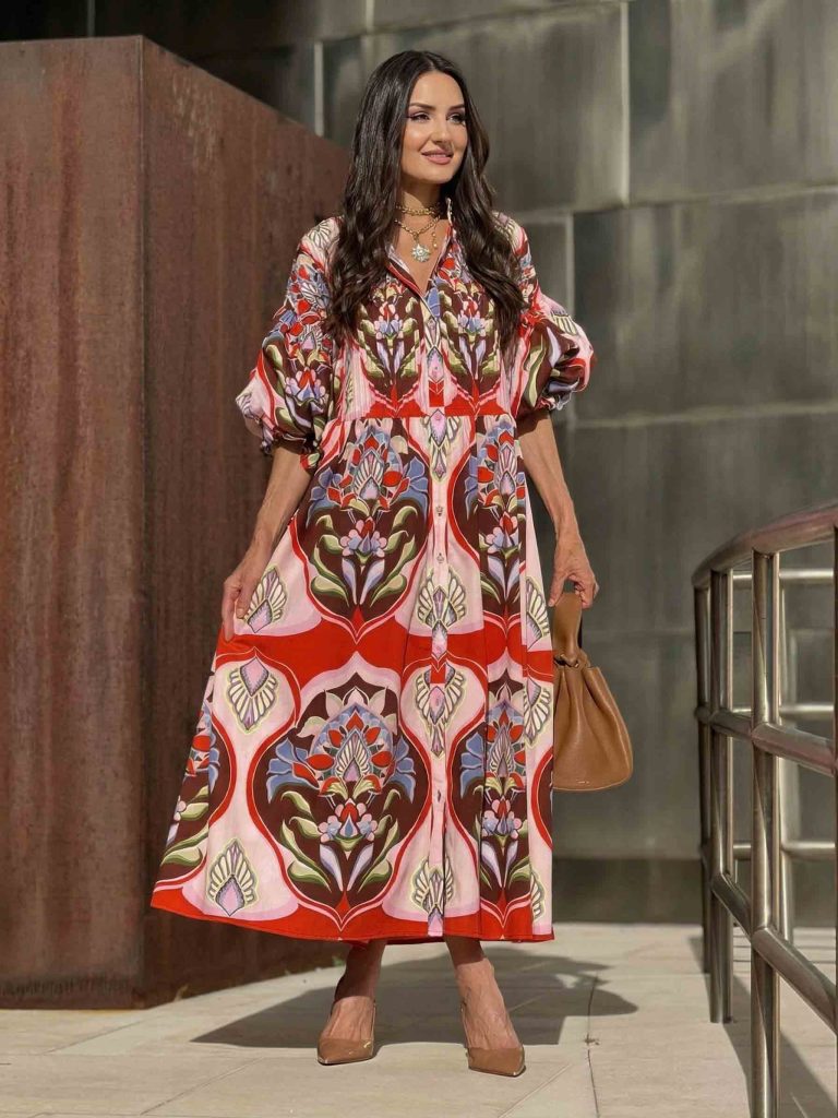 Printed Midi Dress