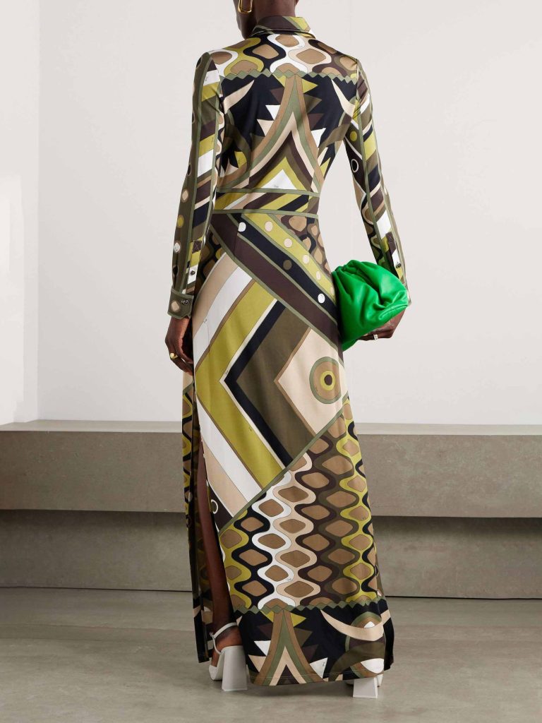 Printed Long Sleeve Maxi Dress