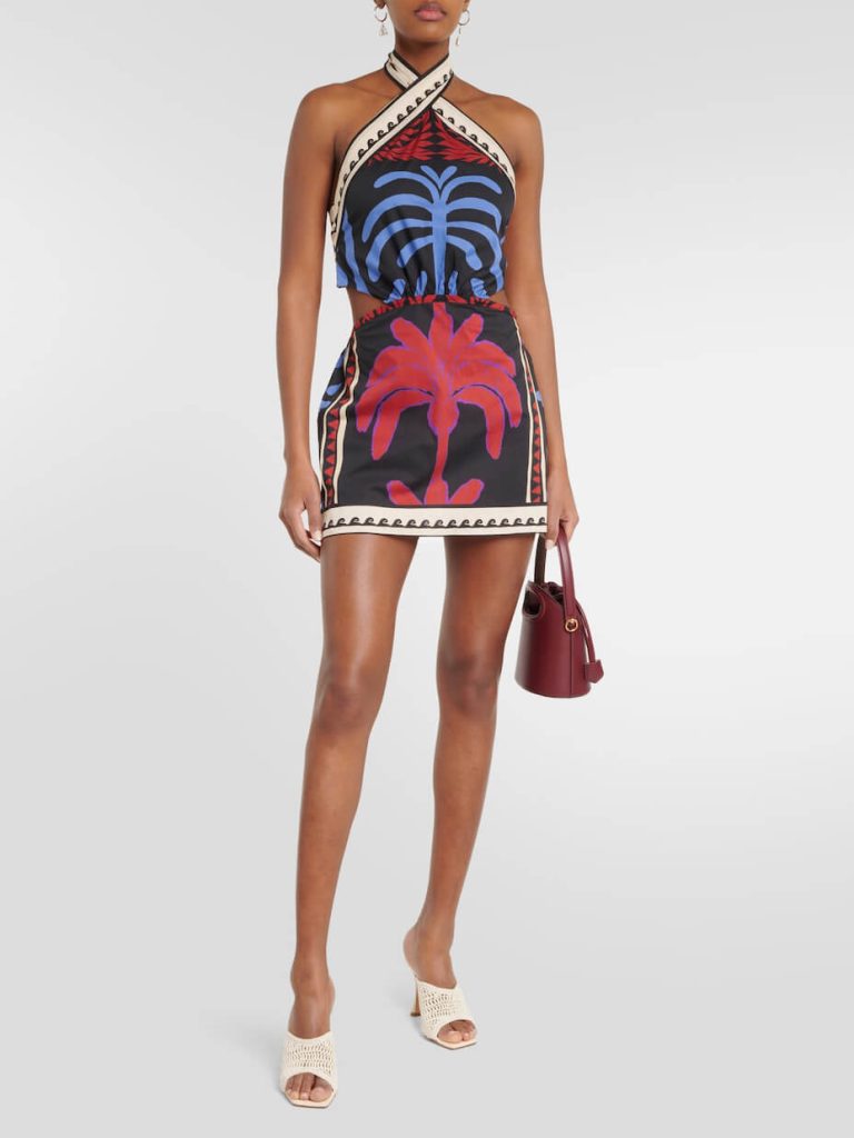 Printed Halter Mini Dress