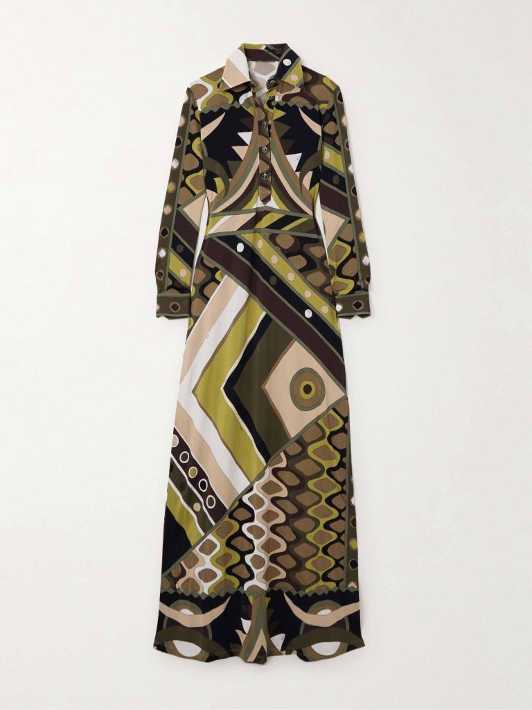 Printed Long Sleeve Maxi Dress