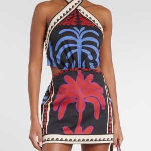 Printed Halter Mini Dress