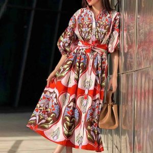 Printed Midi Dress