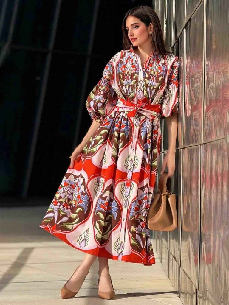 Printed Midi Dress